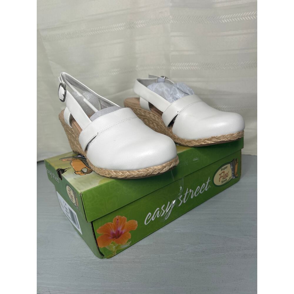 Easy Street Stargaze Espadrille Wedge Sandals White Womens Size 9M - Picture 7 of 11